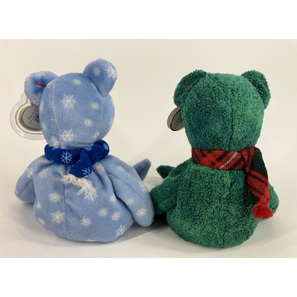 Ty Beanie Babies Bundle (2pcs) Wallace Bear And 1999 Holiday Teddy - Picture 4 of 16